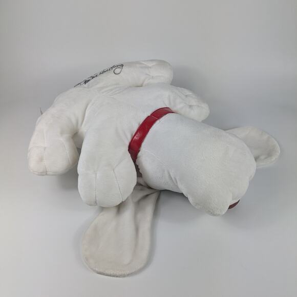 2007 Large Pound Puppy Puppies 01300 Autographed Bowling White Red Collar Plush - Picture 2 of 16